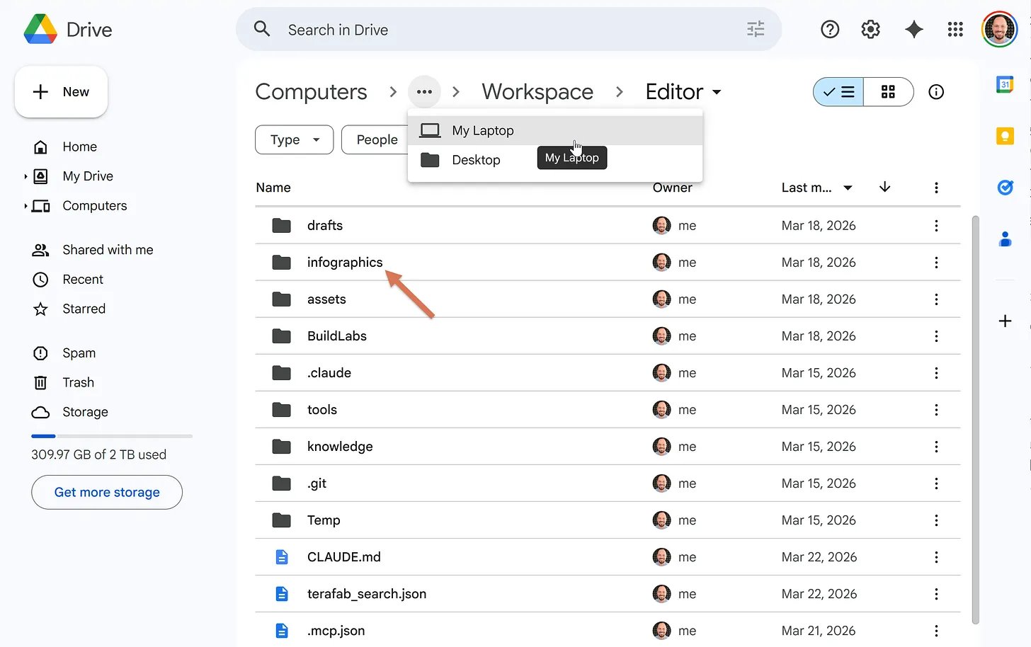 与 Google Drive 同步的工作区