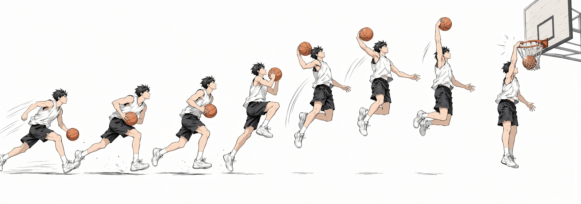 篮球扣篮漫画分解图