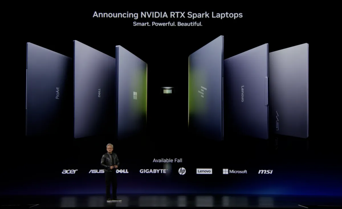 首批 RTX Spark 笔记本覆盖 Acer、ASUS、Dell、HP、Lenovo、Microsoft、MSI 等品牌