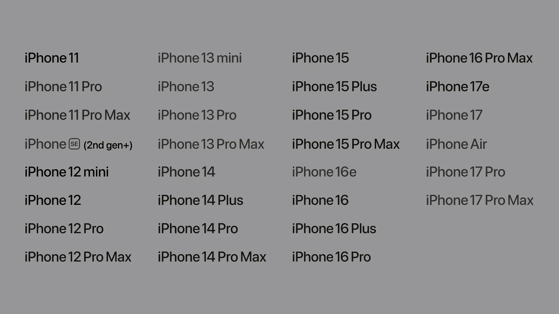 iOS 27 支持的设备