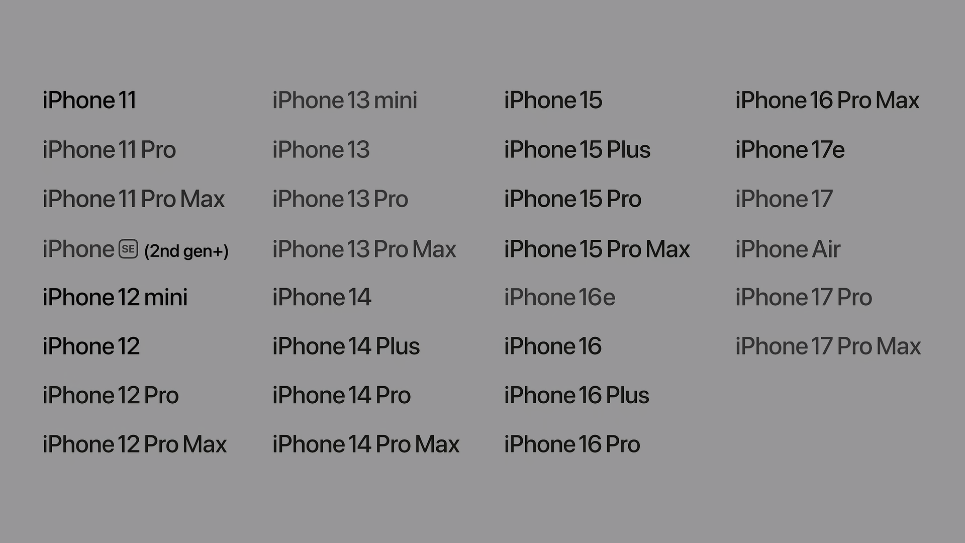 iOS 27 支持的设备