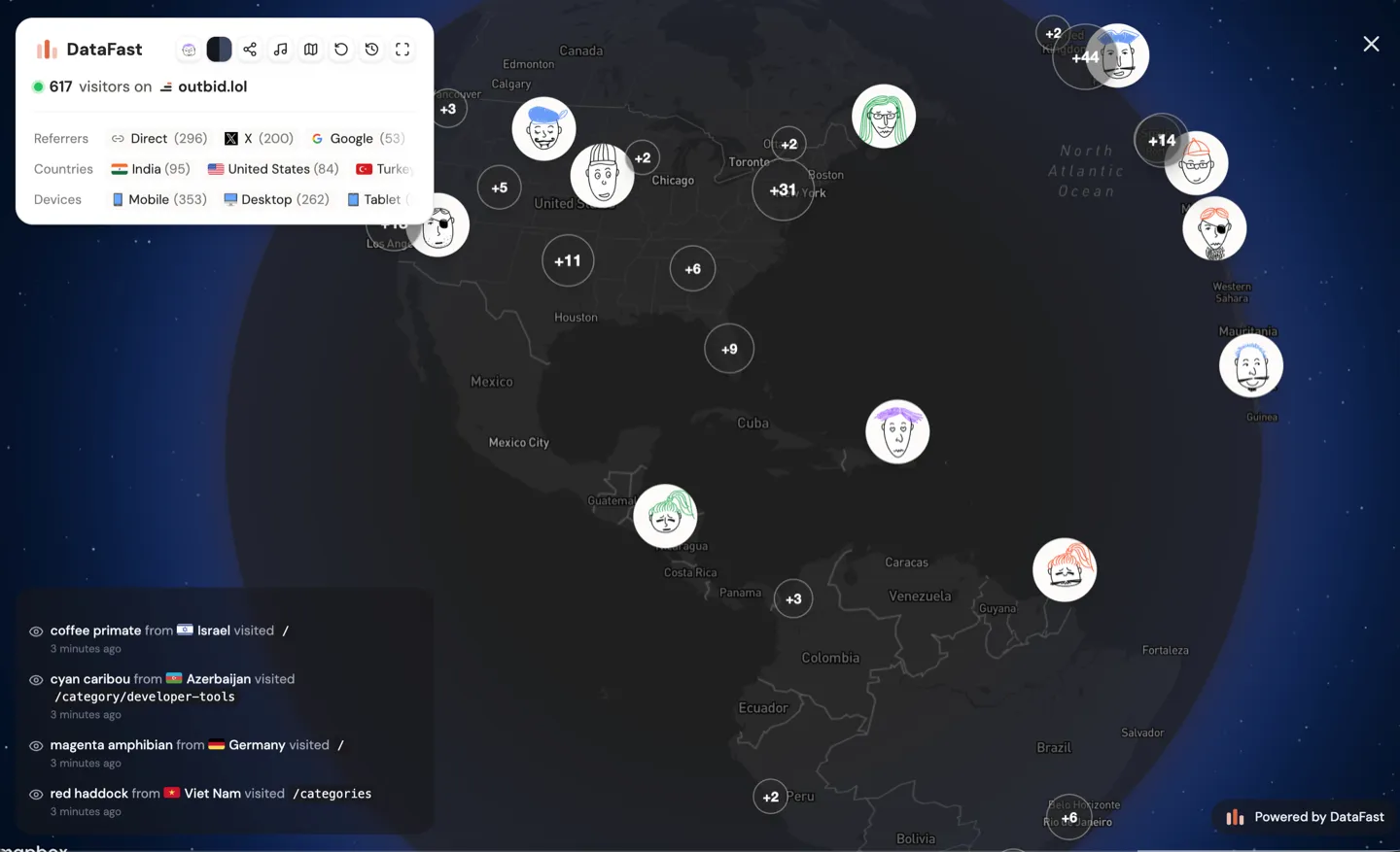 DataFast 暗色模式整页
