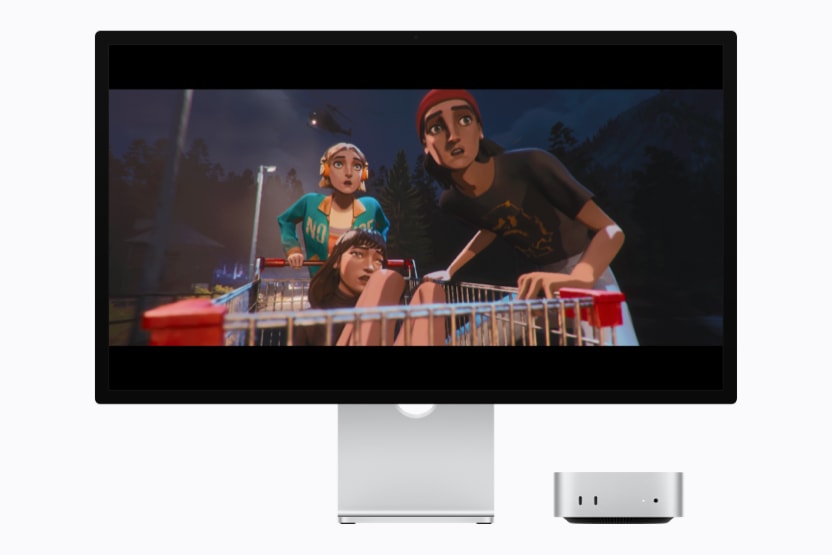 Mac Studio 与 Studio Display 上展示游戏 Mixtape 的电影化场景
