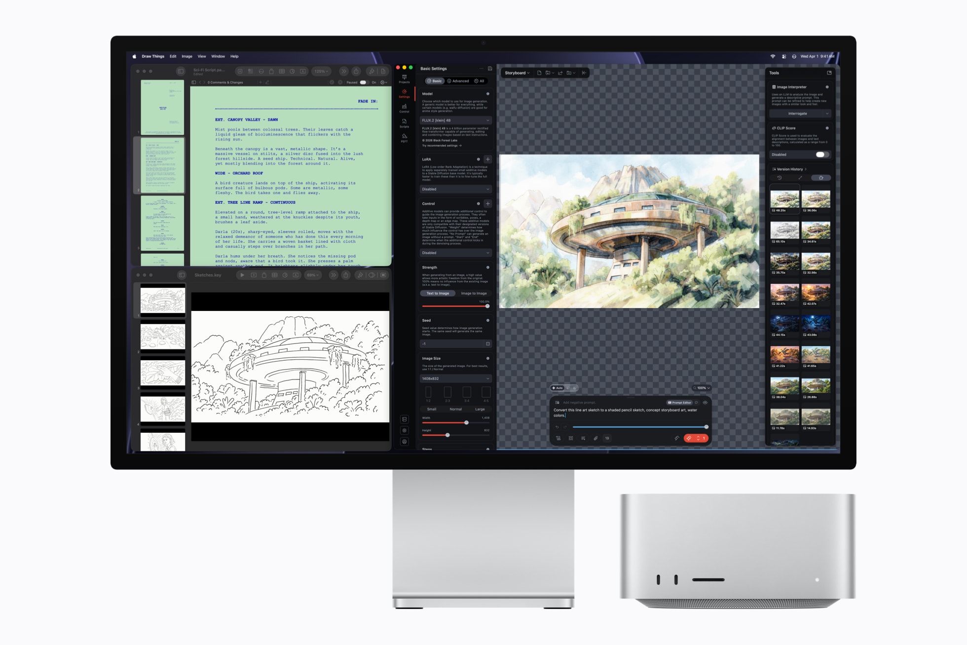 Mac Studio 上 Draw Things 应用的 AI 图像生成