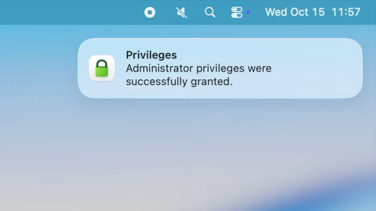 Privileges 权限授予成功通知，来自官方演示视频