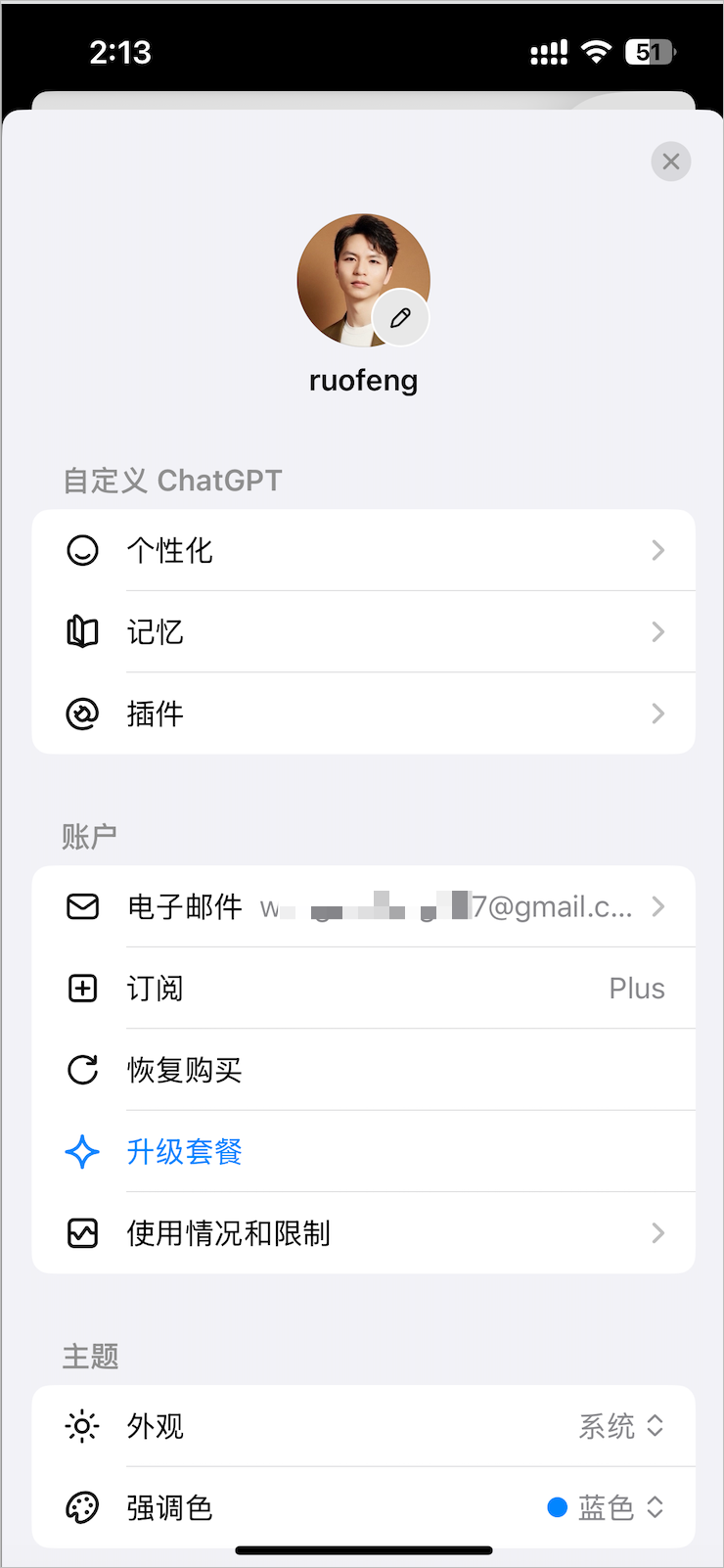 查看 ChatGPT 升级选项